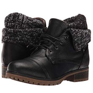 Black combat bootie